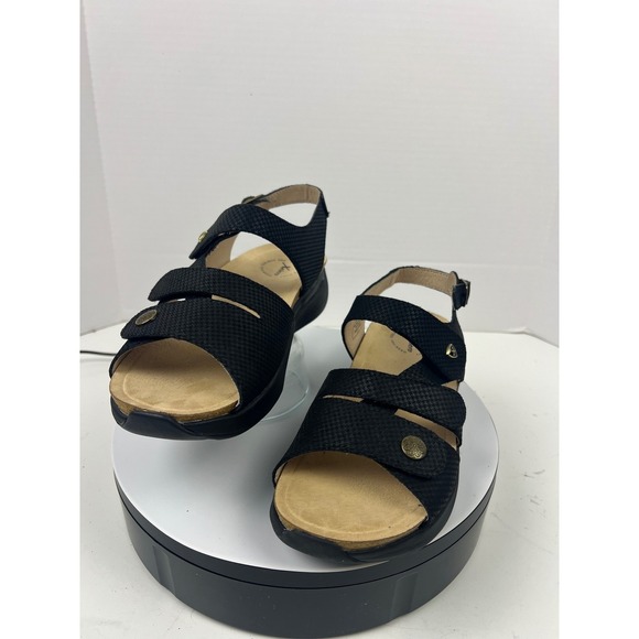 Xelero Women's Black Leather Comfort Walking Arch Support Sandals 12.5-13 (43) - Picture 16 of 17